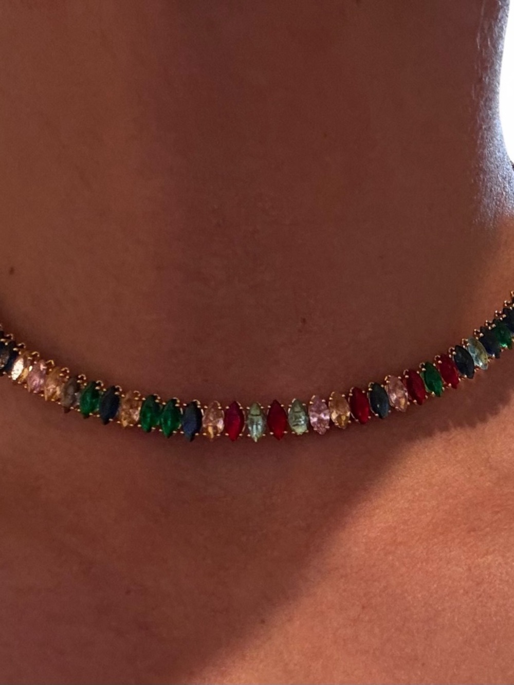 Multicolor Marquise Crystal Choker Necklace - Women Jewelry